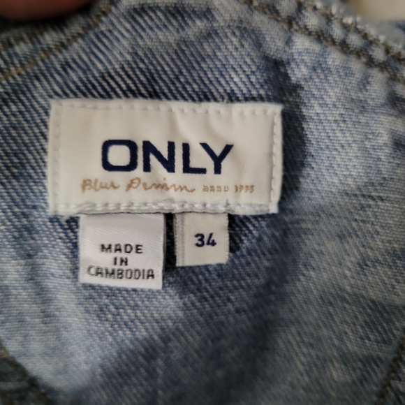 ONLY | Karlie denim Spencer pinafore dress - Picture 5 of 7